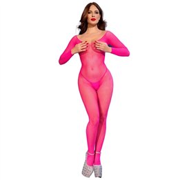 CHILIROSE - CR 4894 NEON PINK MESH BODYSTOCKING S/M - D-245936 - Teknashop Ltd