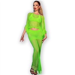 CHILIROSE - CR 4666 TOP & SKIRT GREEN S/M - D-238977 - Teknashop Ltd