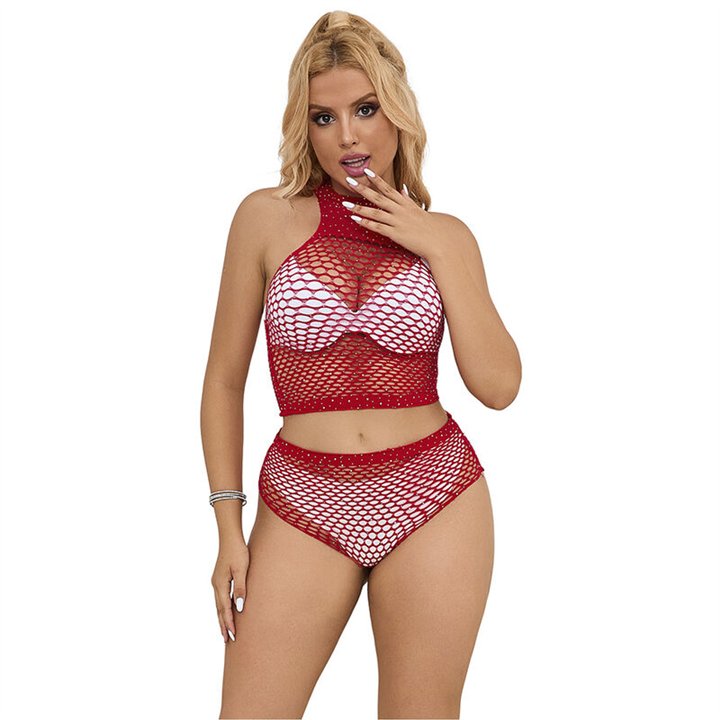 SUBBLIME - 952402 FISHNET SET WITH PINK DIAMONDS ONE SIZE - D-241389 - Teknashop Ltd
