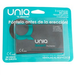 UNIQ - SMART LATEX FREE PRE-ERECTION CONDOMS 3 UNITS - D-215001 - Teknashop Ltd