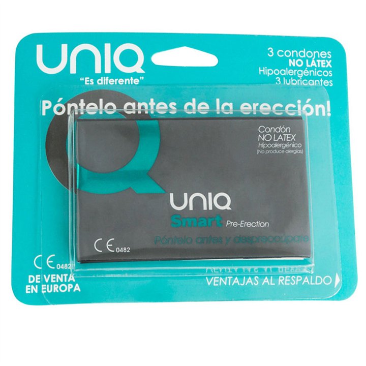 UNIQ - SMART LATEX FREE PRE-ERECTION CONDOMS 3 UNITS - D-215001 - Teknashop Ltd