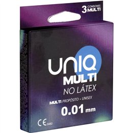 UNIQ - MULTI LATEX FREE CONDOMS 3 UNITS - D-232770 - Teknashop Ltd