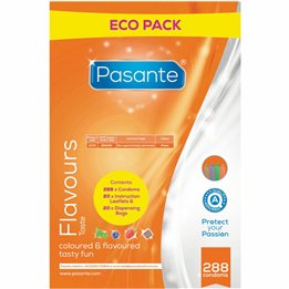 PASANTE - CONDOMS ECO PACK FLAVORS BAG 288 UNITS - D-236445 - Teknashop Ltd