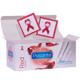PASANTE - RED RIBBON NATURELLE SHAPED FIT CONDOMS 54 MM 144 UNITS - D-241824 - Teknashop Ltd