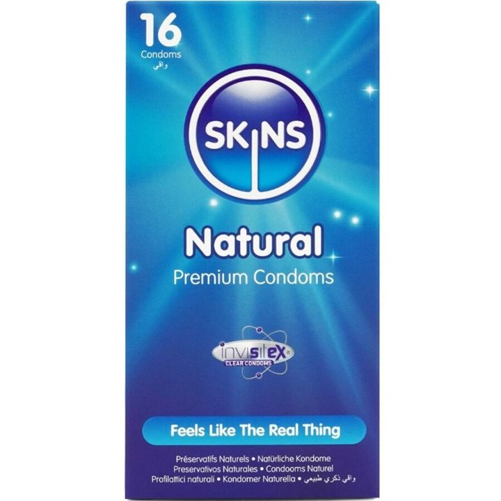 SKINS - NATURAL PREMIUM CONDOMS PACK 16 - D-244407 - Teknashop Ltd