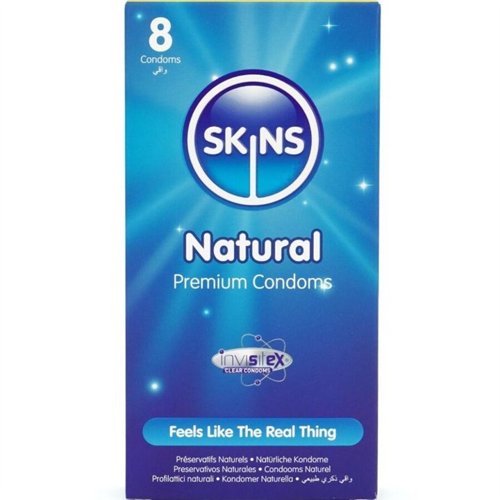 SKINS - NATURAL PREMIUM CONDOMS PACK 8 - D-244408 - Teknashop Ltd