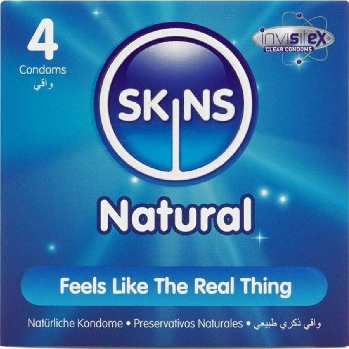SKINS - NATURAL PREMIUM CONDOMS PACK 4 - D-244409 - Teknashop Ltd