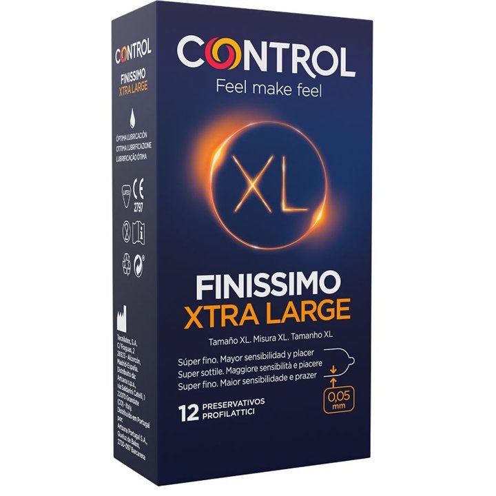 CONTROL - FINISSIMO XL CONDOMS 12 UNITS - D-196003 - Teknashop Ltd