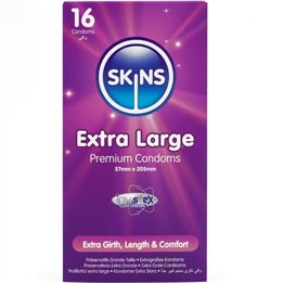 SKINS - EXTRA LARGE PREMIUM CONDOMS PACK 16 - D-244415 - Teknashop Ltd