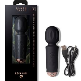 ROCKS-OFF - MINI RECHARGEABLE WAND 16 FUNCTIONS BLACK TULIP - D-244963 - Teknashop Ltd