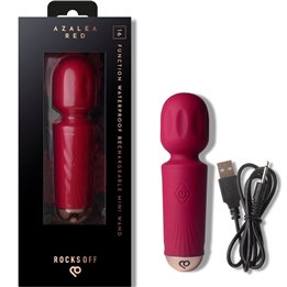 ROCKS-OFF - MINI RECHARGEABLE WAND 16 FUNCTIONS AZALEA RED - D-244965 - Teknashop Ltd
