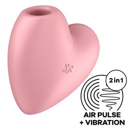 SATISFYER - CUTIE HEART AIR PULSE STIMULATOR & VIBRATOR PINK - D-231777 - Teknashop Ltd