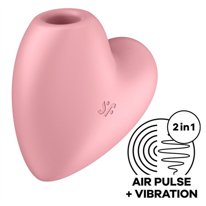 SATISFYER - CUTIE HEART AIR PULSE STIMULATOR & VIBRATOR PINK - D-231777 - Teknashop Ltd
