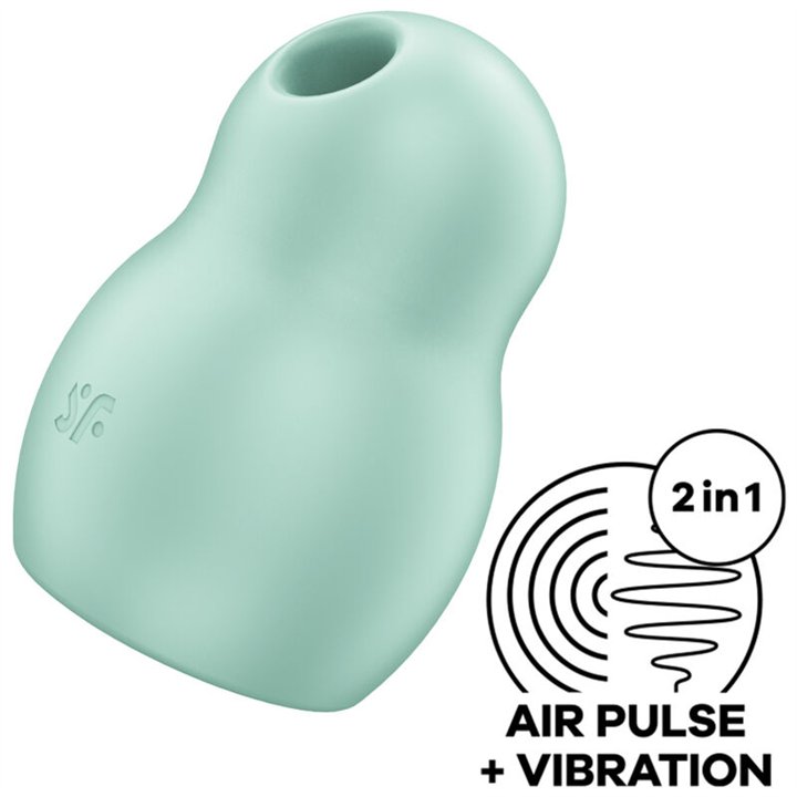 SATISFYER - PRO TO GO 1 DOUBLE AIR PULSE STIMULATOR & VIBRATOR GREEN - D-232788 - Teknashop Ltd