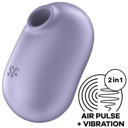 SATISFYER - PRO TO GO 2 DOUBLE AIR PULSE STIMULATOR & VIBRATOR VIOLET - D-232790 - Teknashop Ltd