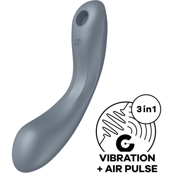 SATISFYER - CURVE TRINITY 1 AIR PULSE VIBRATION GREY - D-235018 - Teknashop Ltd