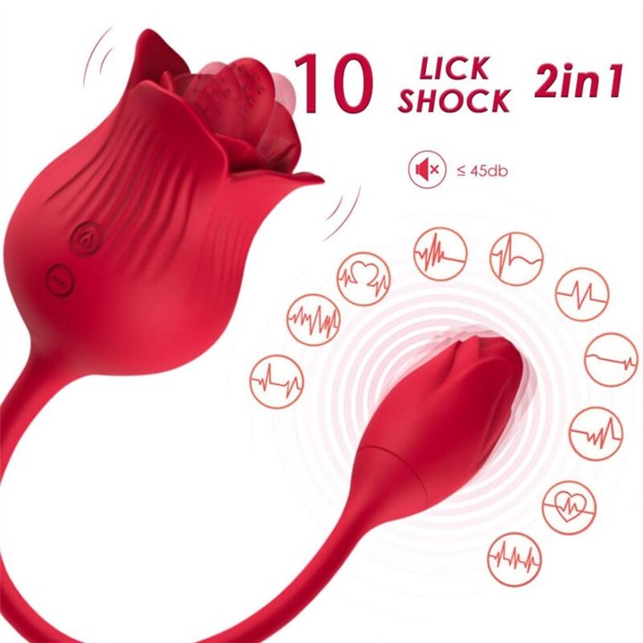 ARMONY - PINK CLITORIS STIMULATOR VIBRATOR WITH TAIL 10 MODES RED - D-237967 - Teknashop Ltd