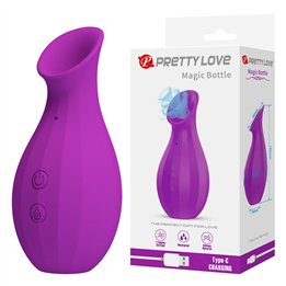 PRETTY LOVE - MAGIC BOTTLE RECHARGEABLE CLITORAL SUCTION STIMULATOR PURPLE - D-246075 - Teknashop Ltd