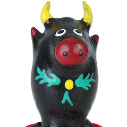 CONDOMERIE - HANDPAINTED NOVELTY CONDOMS BULL BLACK MODEL 1 - D-243219 - Teknashop Ltd