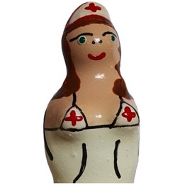 CONDOMERIE - HANDPAINTED NOVELTY CONDOMS NURSE BRUNETTE - D-243273 - Teknashop Ltd