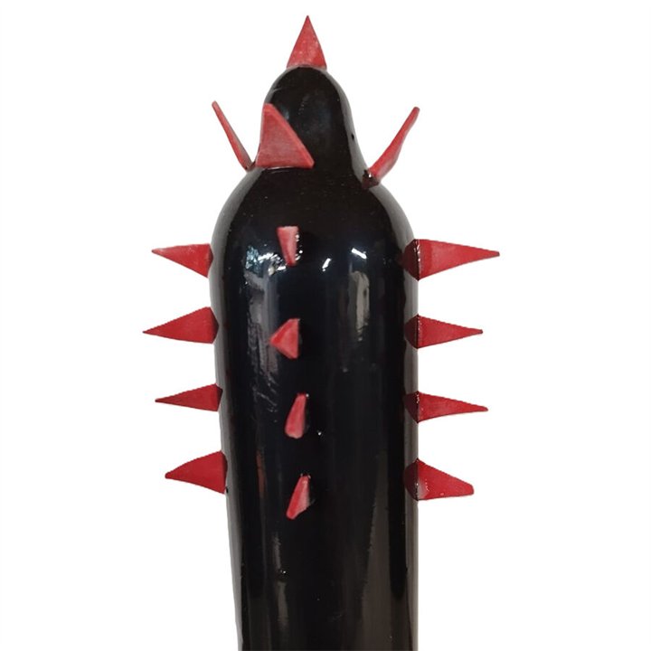 CONDOMERIE - HANDPAINTED NOVELTY CONDOMS BLACK CACTUS XL - D-243316 - Teknashop Ltd