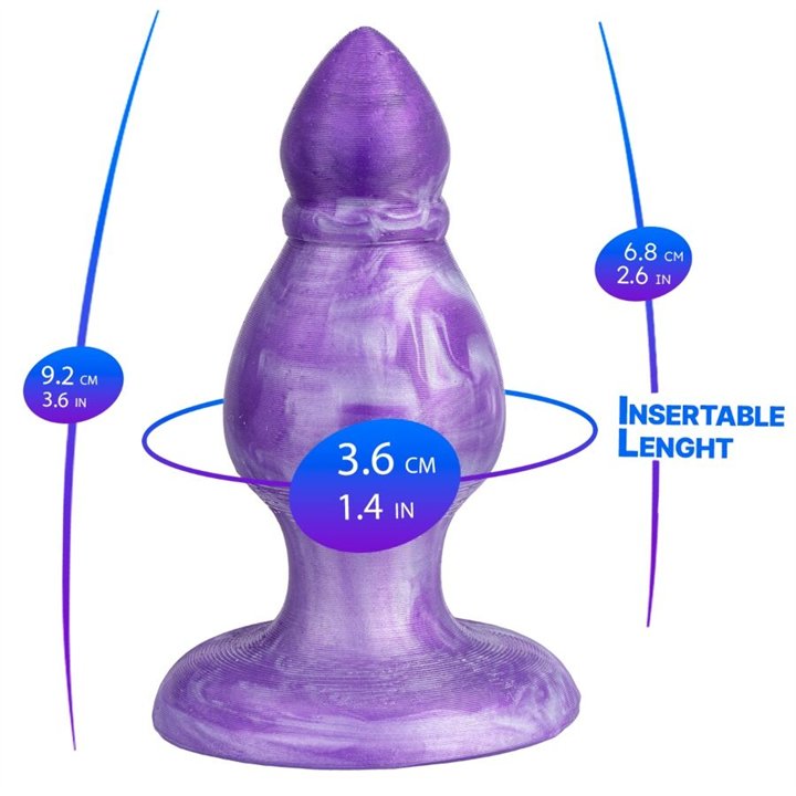 SILEXD - QUEEN ANAL PLUG FANTASY LIQUID SILICONE THERMOREACTIVE PURPLE 9.2 CM - D-245455 - Teknashop Ltd