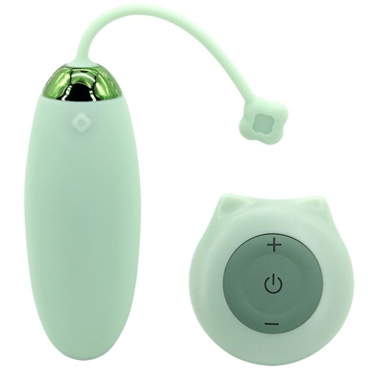 ARMONY - KITTY FUN EGG VIBRATOR REMOTE CONTROL 10 VIBRATIONS GREEN - D-241125 - Teknashop Ltd