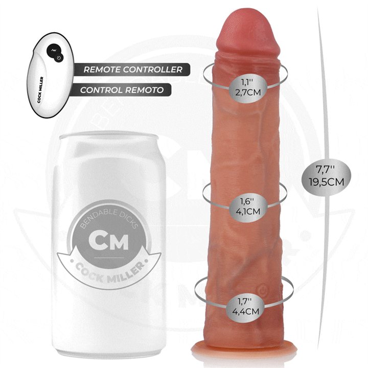 COCK MILLER - HYPER-REALISTIC DILDO WITH SUCTION CUP AND THRUSTING WITH REMOTE CONTROL 19.5 CM - D-243370 - Teknashop Ltd