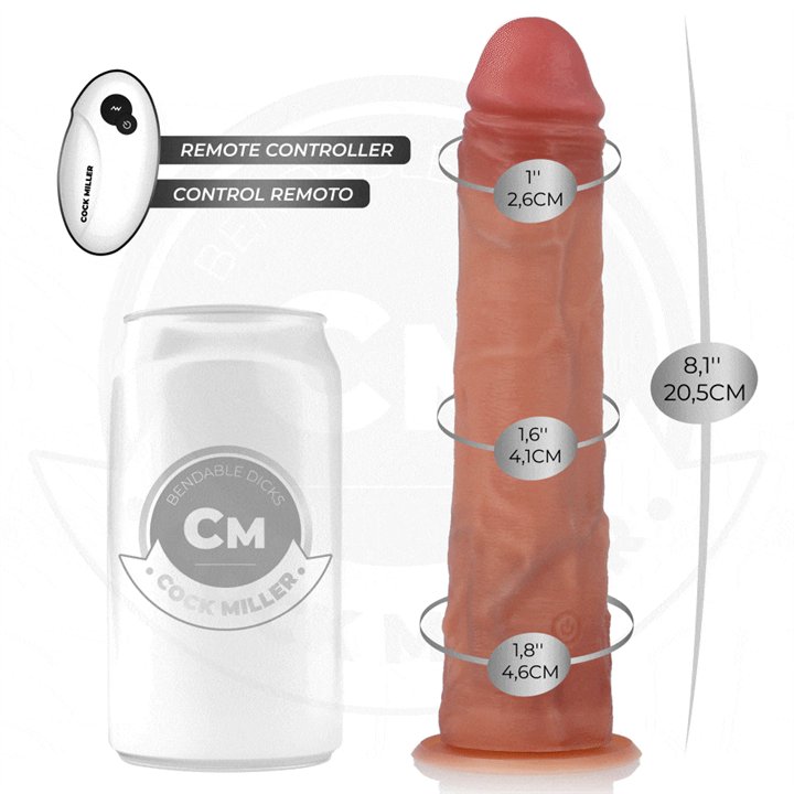 COCK MILLER - HYPER-REALISTIC DILDO WITH SUCTION CUP AND THRUSTING WITH REMOTE CONTROL 20.5 CM - D-243372 - Teknashop Ltd