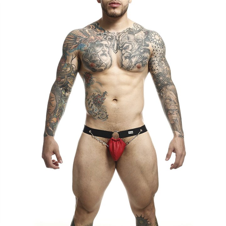 MOB - DNGEON RED JOCKSTRAP WITH CHAINS ONE SIZE - D-243422 - Teknashop Ltd