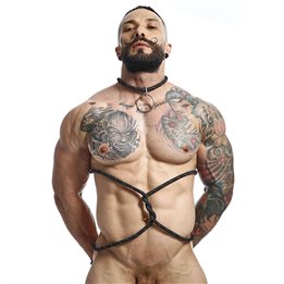 MOB - DNGEON BLACK ROPE WITH COCK RING - D-243410 - Teknashop Ltd