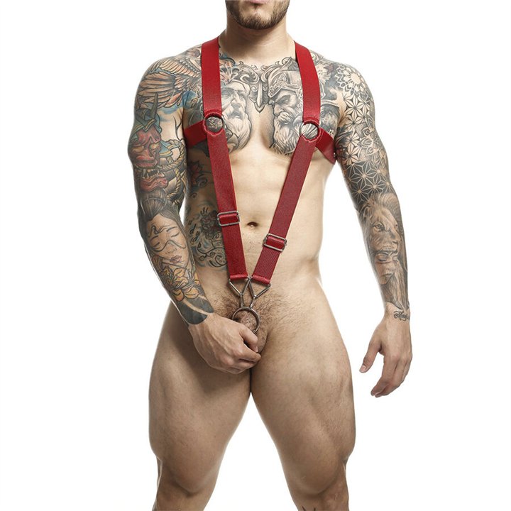 MOB - DNGEON CROSS BACK HARNESS RED ONE SIZE - D-243430 - Teknashop Ltd