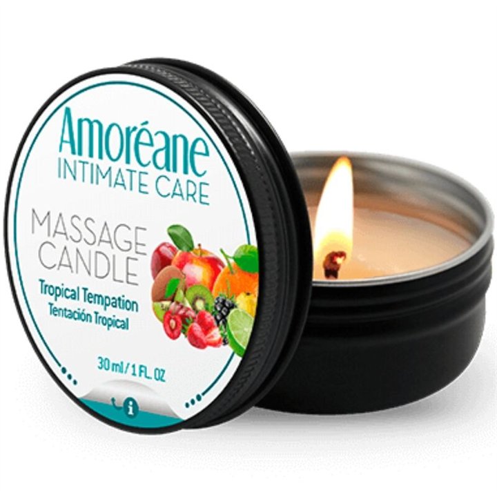 AMOREANE - MASSAGE CANDLE TROPICAL TEMPTATION 30 ML - D-237323 - Teknashop Ltd