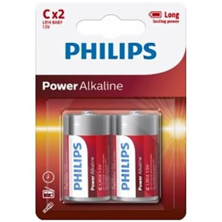 PHILIPS - POWER BATTERIES PILA C LR14 PACK 2 - D-225629 - Teknashop Ltd