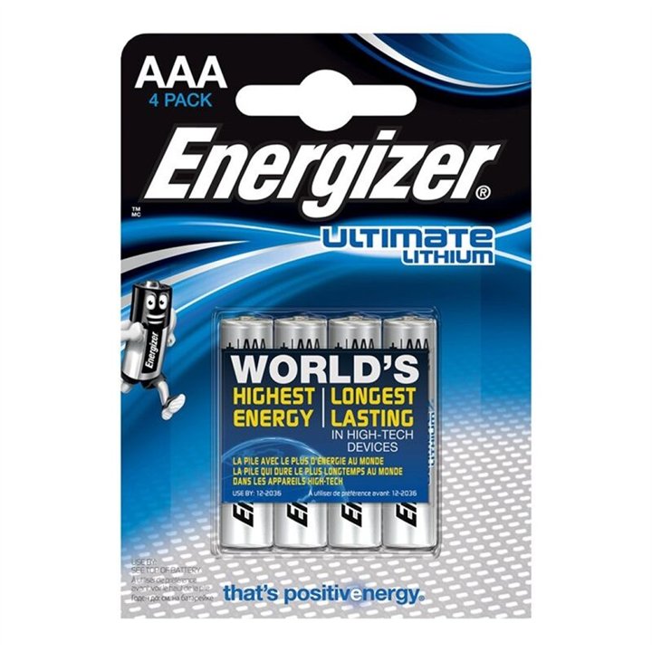 ENERGIZER - ULTIMATE LITHIUM AAA L92 LR03 1,5V *4 - D-226742 - Teknashop Ltd