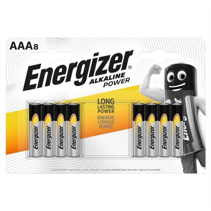 ENERGIZER - ALKALINE BATTERY POWER AAA LR03 8 UNIT - D-230457 - Teknashop Ltd