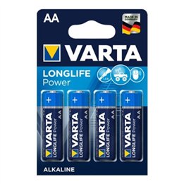VARTA - LONGLIFE POWER ALKALINE BATTERY AA LR6 4 UNIT - D-230472 - Teknashop Ltd