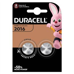 DURACELL - BUTTON BATTERY LITIO CR2016 3V 2 UNIT - D-233545