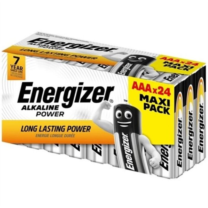 ENERGIZER - ALKALINE POWER AAA ALKALINE BATTERY LR03 BOX*24 (3 BOXES*8 BATTERIES) - D-242519 - Teknashop Ltd