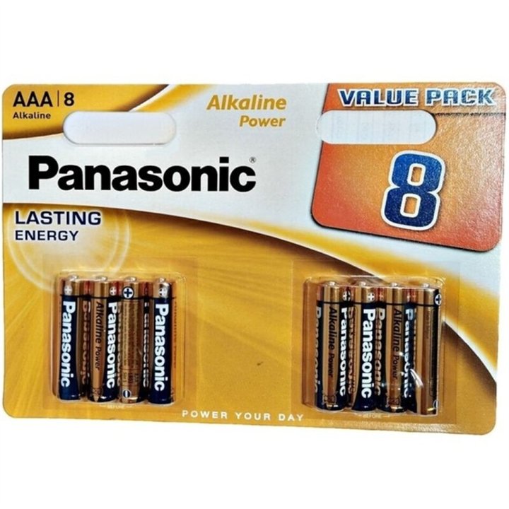 PANASONIC - BRONZE ALKALINE AAA BATTERY LR03 BLISTER*8 - D-242537 - Teknashop Ltd