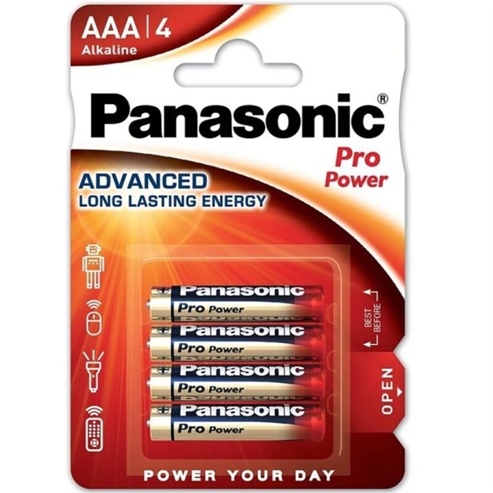 PANASONIC - PRO POWER ALKALINE AAA BATTERY LR03 BLISTER*4 - D-242541 - Teknashop Ltd