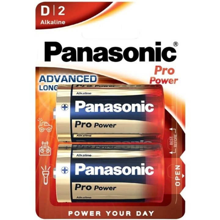 PANASONIC - PRO POWER ALKALINE D BATTERY LR20 BLISTER*2 - D-242543 - Teknashop Ltd