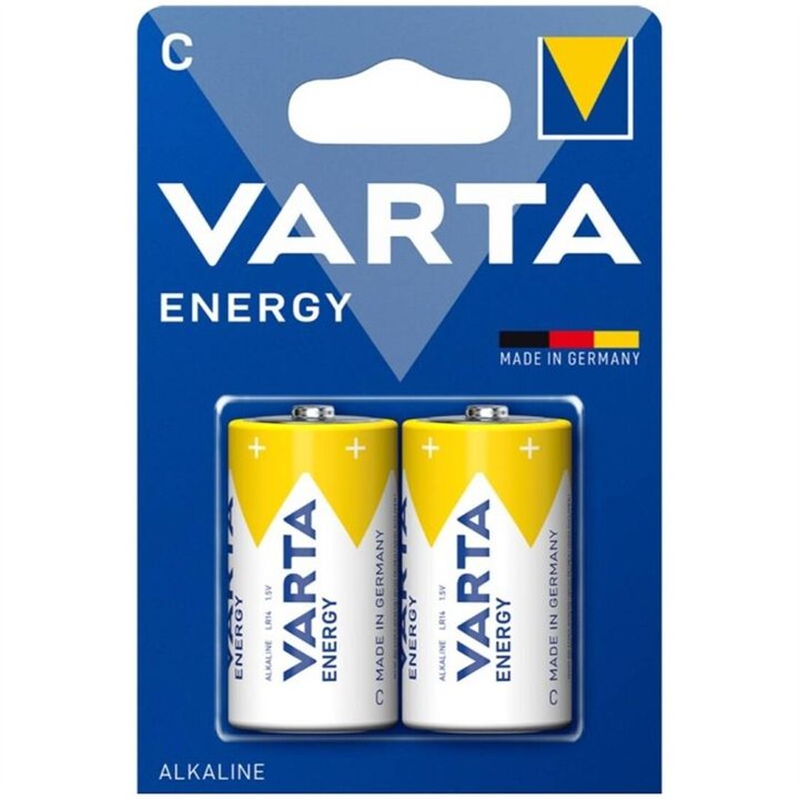 VARTA - ENERGY ALKALINE BATTERY C LR14 BLISTER*2 - D-242549 - Teknashop Ltd