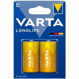 VARTA - LONGLIFE ALKALINE BATTERY C LR14 BLISTER*2 - D-242554 - Teknashop Ltd