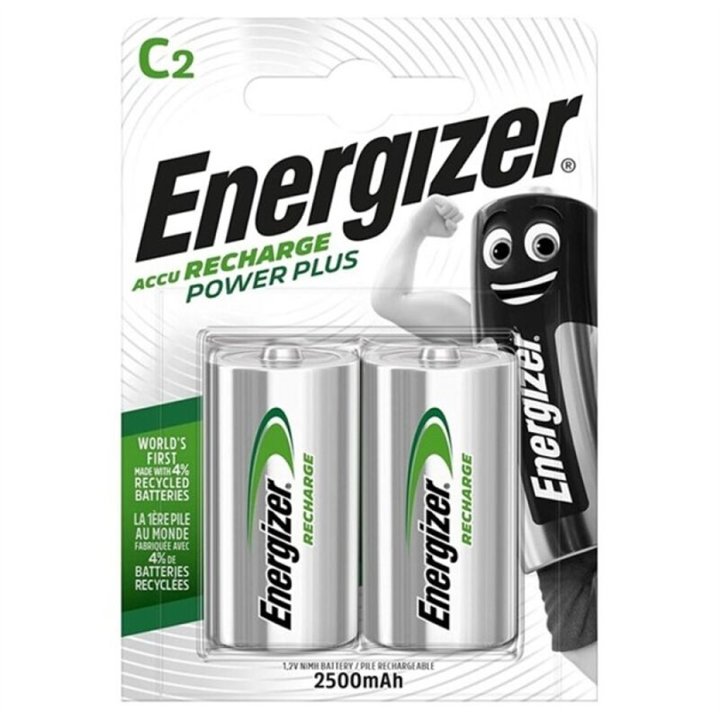 ENERGIZER - POWER PLUS RECHARGEABLE BATTERY HR14 C 2500mAh 2 UNIT - D-230455 - Teknashop Ltd