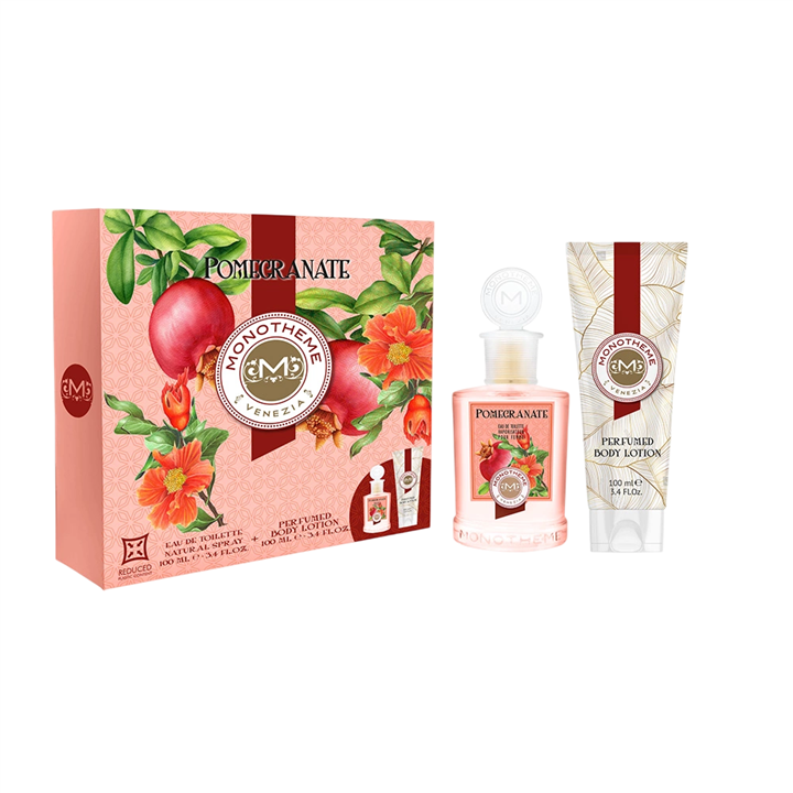 Set Monotheme: Pomegranate, Eau De Toilette, For Women, 100 ml + Pomegranate, Cleansing, Shower Gel, For All Skin Types, 100 ml 