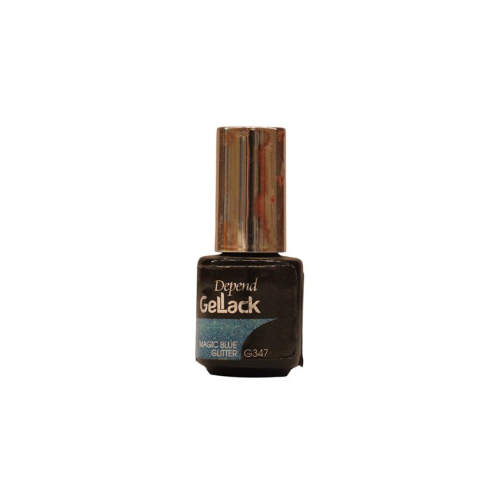 Depend, Gel Lack Aqua Glitter, Semi-Permanent Nail Polish, G347, Magic Blue Glitter, 5 ml *Tester - Teknashop Ltd