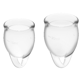 SATISFYER - FEEL CONFIDENT MENSTRUAL CUP CLEAR 15 + 20 ML - D-223854