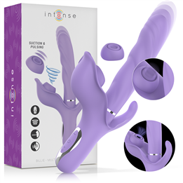 INTENSE - BILLIE MULTIFUNCTIONAL RECHARGEABLE SUCTION VIBRATOR WITH PURPLE PUSH BUTTON - D-235821 - Teknashop Ltd