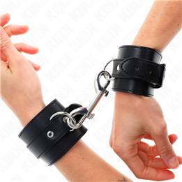 KINK - WRIST RESTRAINTS-SINGLE RIVET ROW AND BIG BUCKLE BLACK ADJUSTABLE 17-28 CM X 5 CM - D-241051